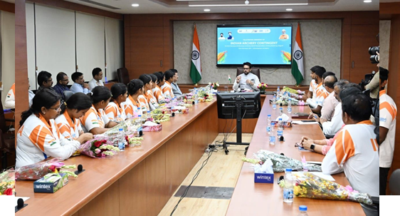 Anurag Thakur with archers