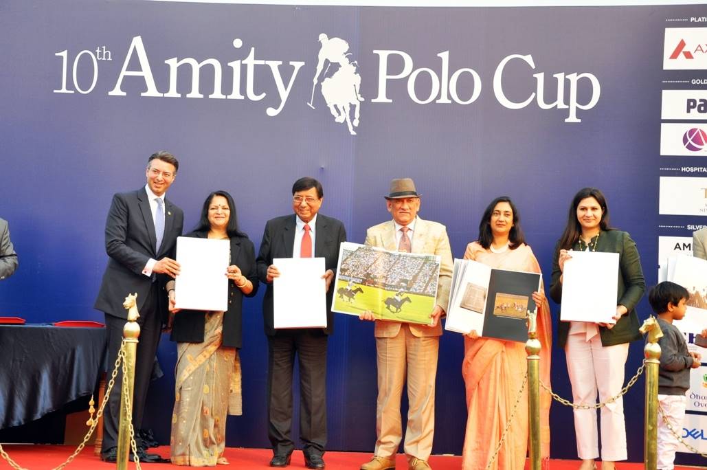 Release of Coffee Table Book on Polo by General Bipin Rawat, Smt. Madhulika Rawat, Dr. Ashok K Chauhan, Dr. Amita Chauhan, Dr. Atul Chauhan and Smt. Pooja Chauhan