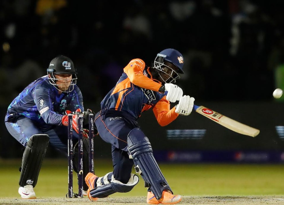 Tadiwanashe Marumani on his way to match winning knock