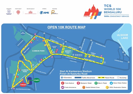 Open 10K 2017 Route Map