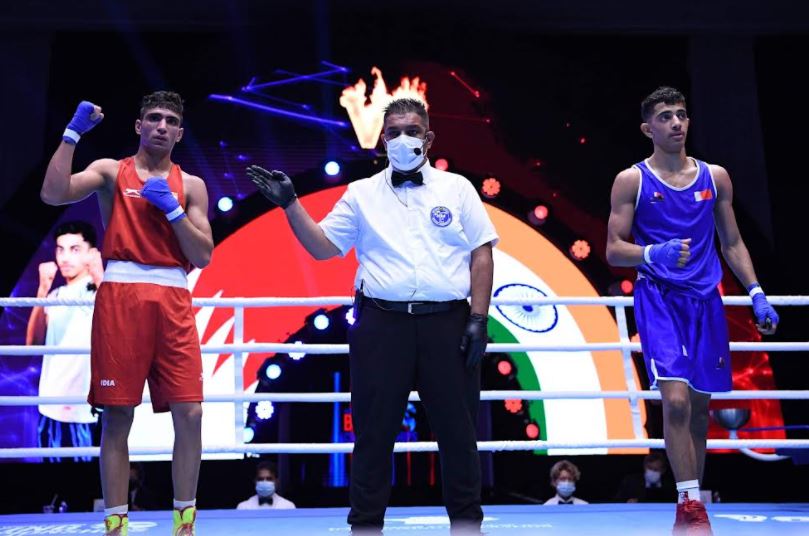 Boxers in action at ASBC Asian Youth Junior Boxing Championships