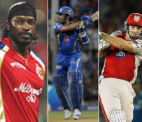 Chris Gayle Sachin Tendulkar Shaun Marsh IPL