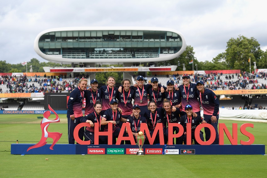 England team poses with the trophy