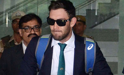 Glenn Maxwell arrives at Netaji Subhas Chandra Bose International Airport in Kolkata