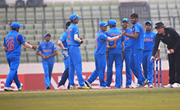 India team celebrate against Nepal in ICC U19 Cricket World Cup 2016