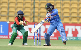 Mithali Raj Captain of India bats during the Womens ICC World Twenty20 India 2016 match between India and Bangladesh