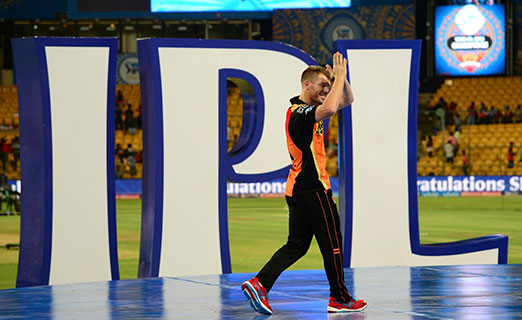 David Warner during the presentation ceremony organised after the final match of IPL 2016