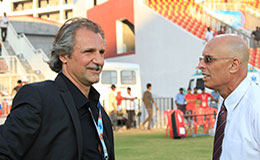 Afghanistan Coach Peter Segrt with Stephen Constantine