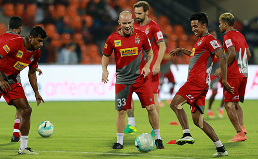 Atletico de Kolkata players at practise