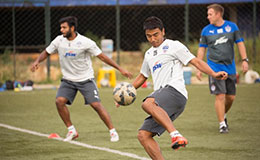 Bengaluru FC striker Daniel Lalhlimpuia at the Bangalore Football Stadium in Bengaluru on Saturday