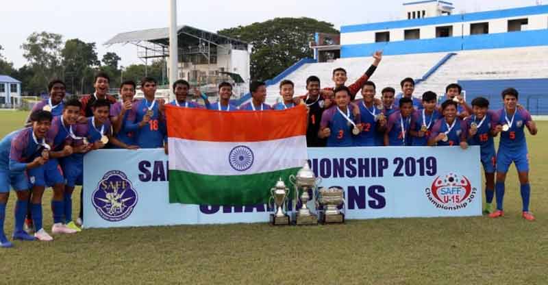 India lifts U 15 SAFF Football title