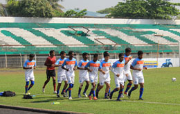 India players during a recovery session after the Chinese Taipei match