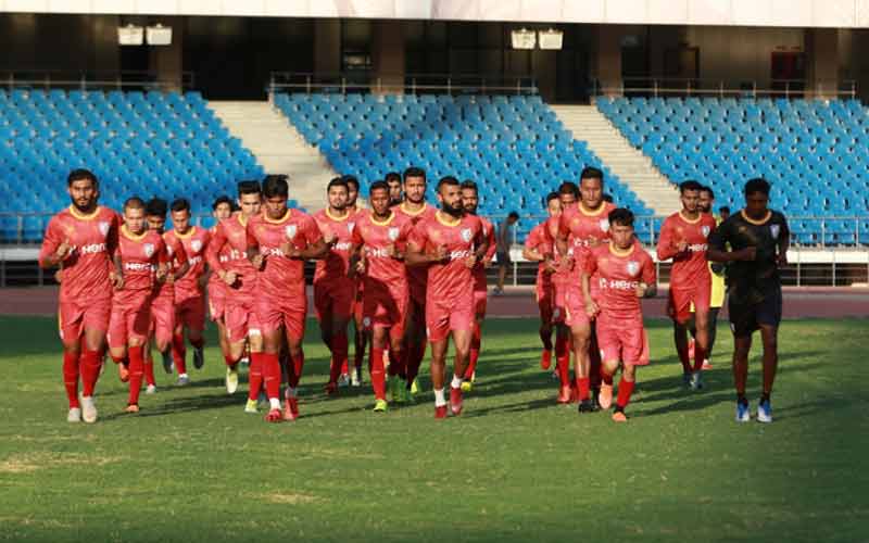 Indian football players at camp