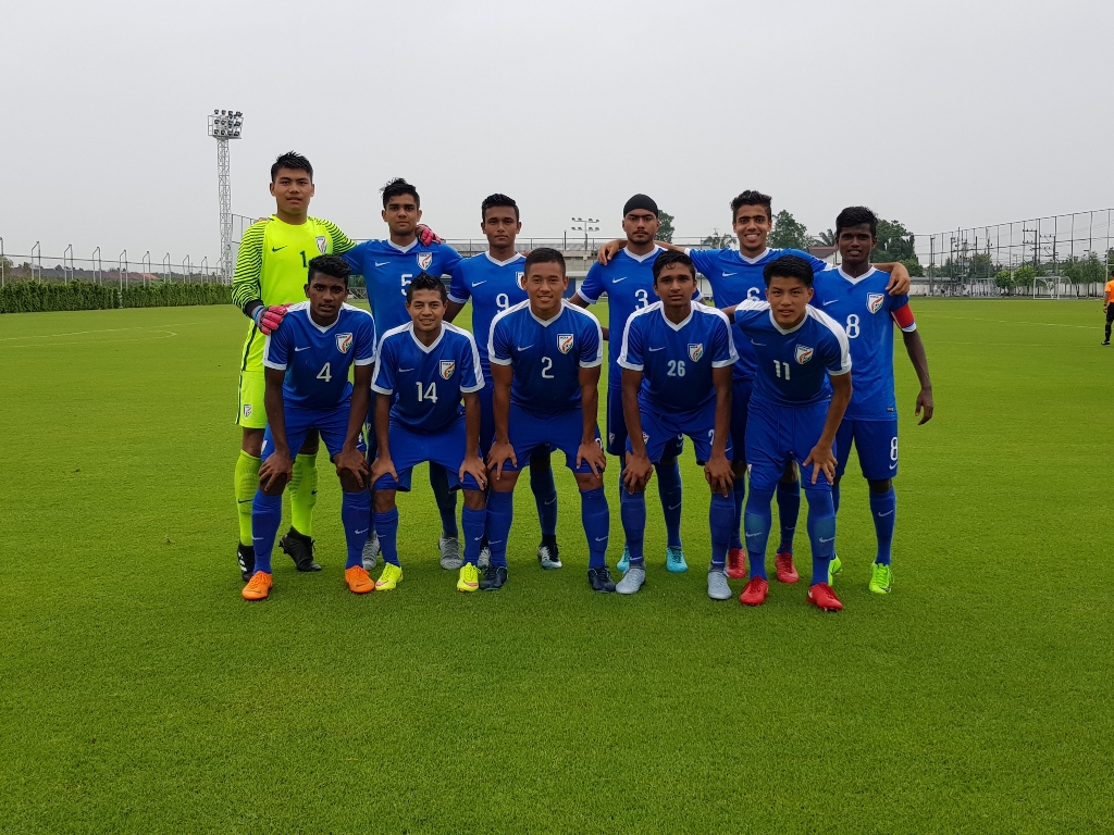Indian U16s start XI versus Bangkok Glass FC U 17