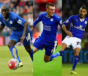 Kante Vardy Mahrez Leicester City