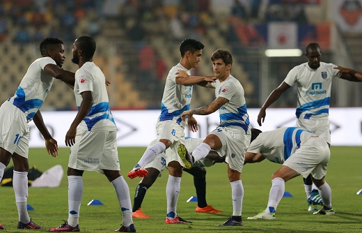 Kerala Blasters FC players warm up