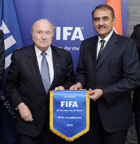 Praful-Patel-Joseph-Blatter-pose-at-the-FIFA-Headquarters