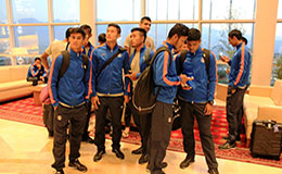 The Indian Senior Team landed safely in Ashgabat on Monday evening