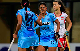 India celebrates FIH Hockey World League Round 2 Women
