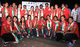 Indian Women Team arrival at IGI airport from FINTRO HWL semi finals Belgium