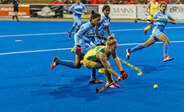 Indian women team playing against Australia