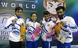 Indian wushu team with medals in 13th World Wushu Championship