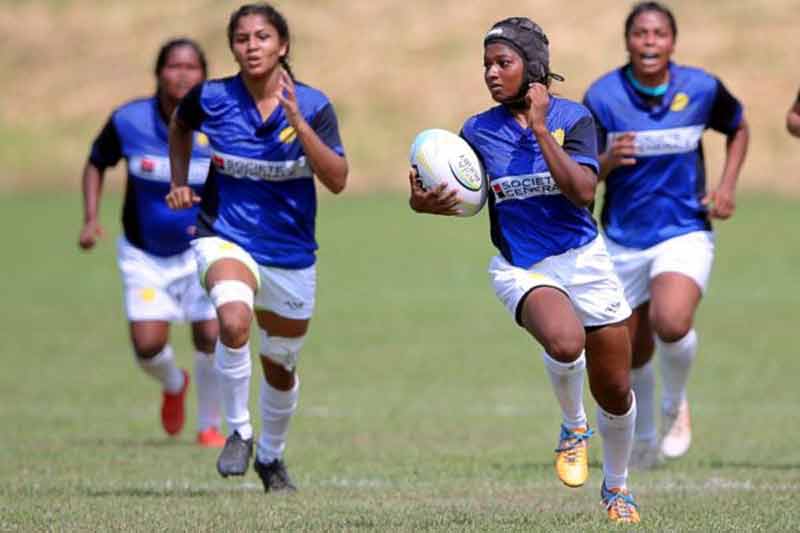 Indiawomen rugby team action