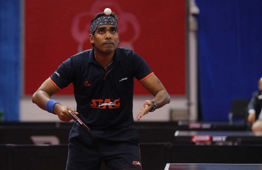 Sharath in action at Wuxi